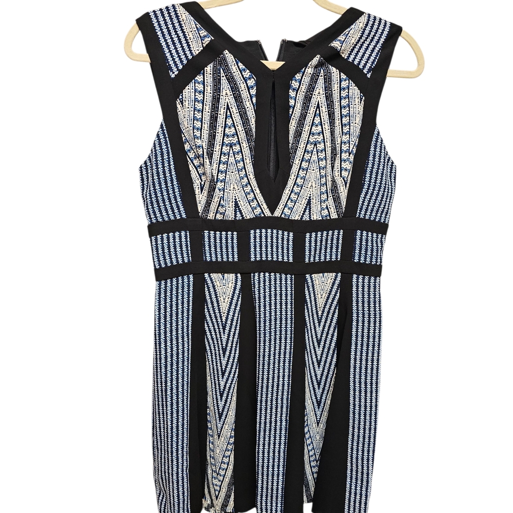 BCBGMaxAzria Black and Blue Patterned Mini Dress - Picture 3 of 6